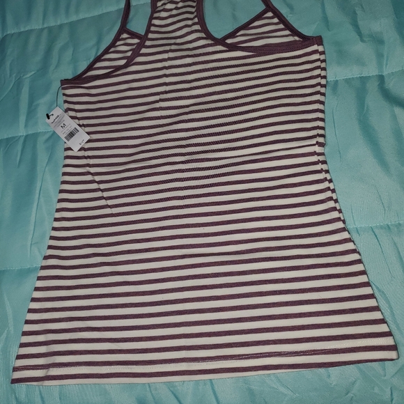 Striped v-neck racerback cami - Picture 3 of 3